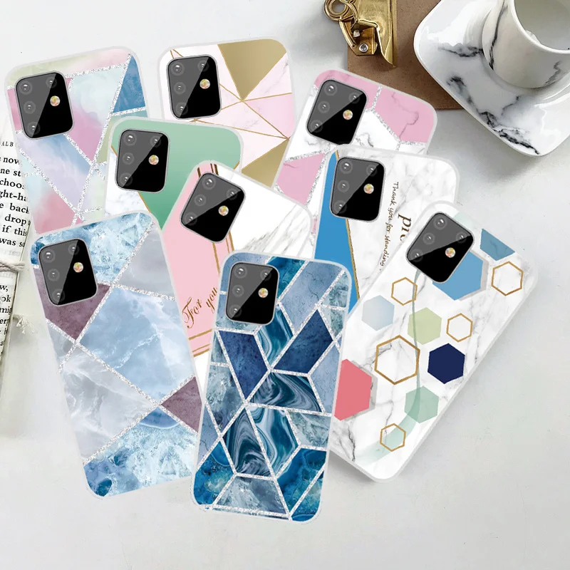 

Anti-knock Marble Phone Case For Samsung Galaxy M10 M20 M30 M30s A10s A20s A30s A40s S10-5G A90-5G A51-5G A71-5G Transparent TPU