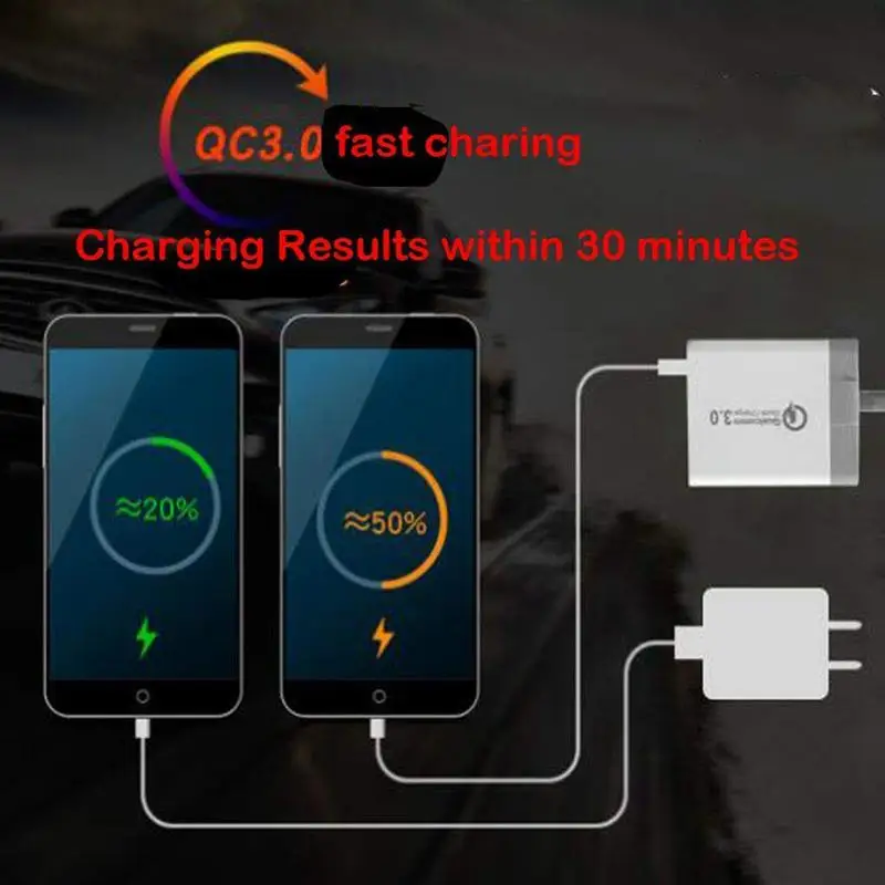 FFYY-QC3.0 Мульти USB настенное Зарядное устройство-Портативный USB настенное Зарядное устройство с 3 портами(стандарт Порты и разъёмы имеет складную вилку совместим с iPhone/8/7/6 samsung S8/S7