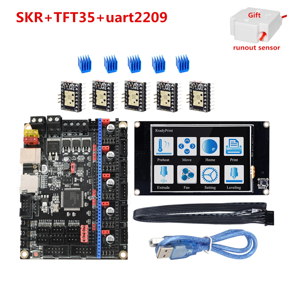 Материнская плата SKR V1.3 + сенсорный экран TFT35 блок ЖК дисплея шаговый Драйвер TMC 2208