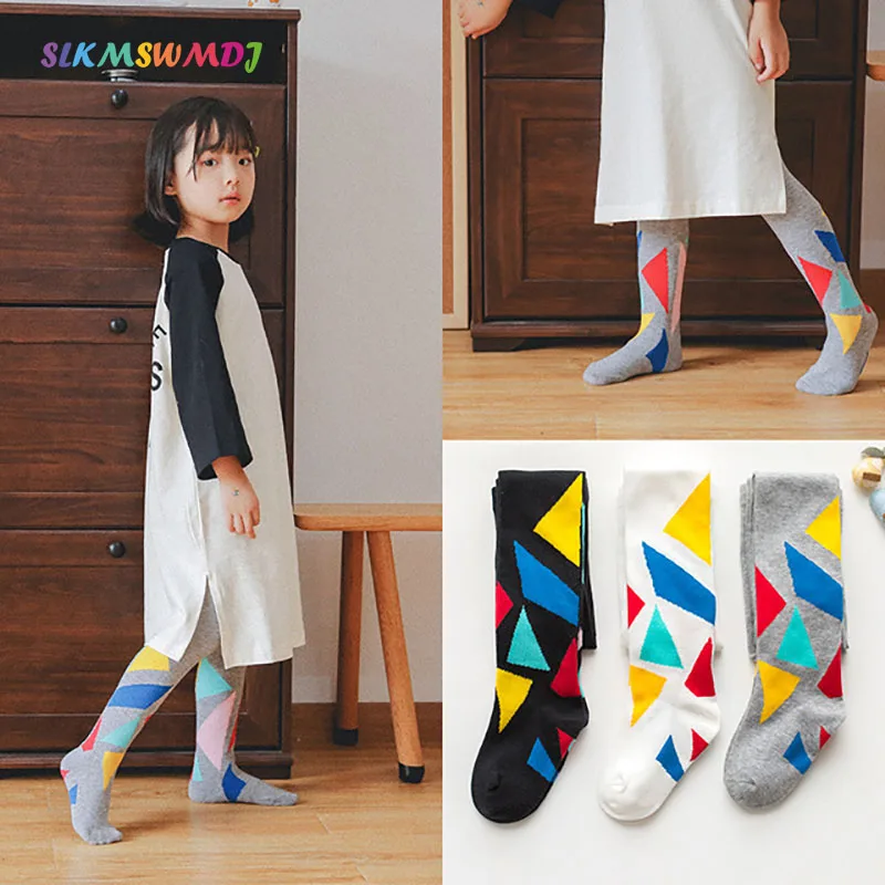 

SLKMSWMDJ Children's Leggings Autumn Winter Baby Pantyhose Geometry Girl Baby Warm Suitable For 1-8 Years Old 3 Colors
