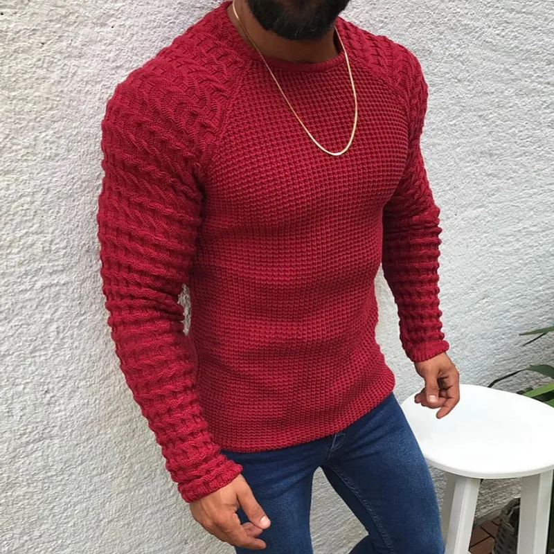 Осень мужской сексуальный плиссированный свитер пуловер мужской повседневный с круглым вырезом трикотажные свитера пуловеры облегающий свитер мужской трикотаж