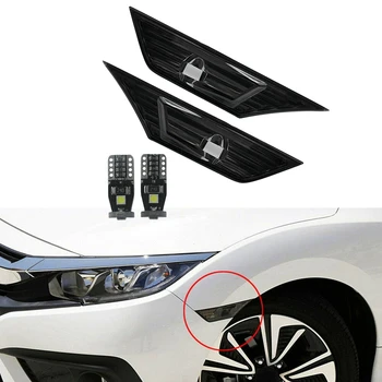 

Smoke Tinted Lens Side Marker Lamp Light W/ Led for 2016-19 Honda Civic JDM