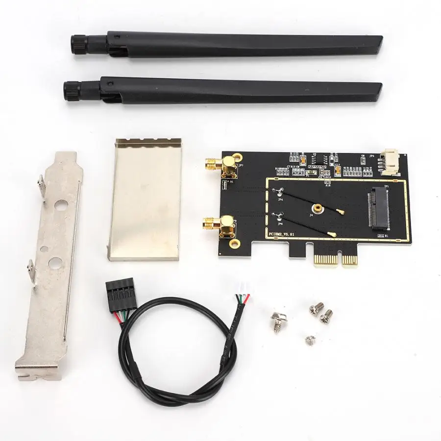 M.2 NGFF к PCI E 1X Настольный WIFI WLAN адаптер Сетевая карта конвертер для 8260 7265 1535|Сетевые