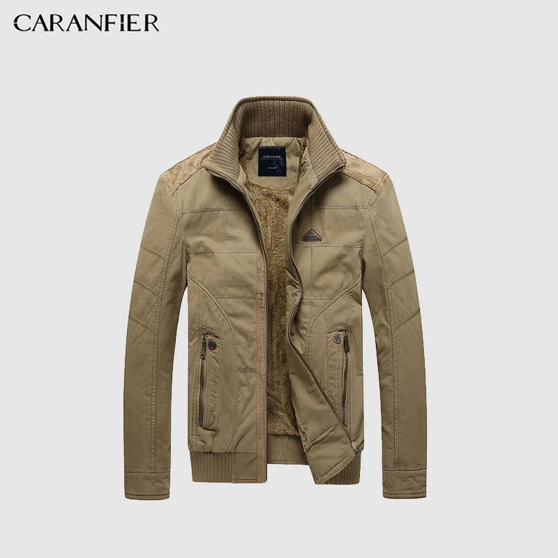 CARANFIER 2017 зимняя мужская куртка высокого качества флисовая Повседневная