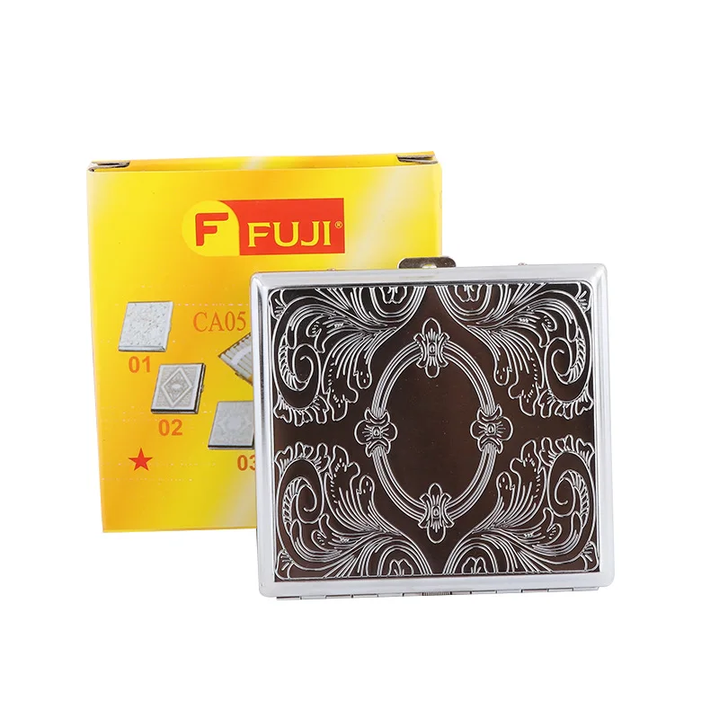 

Ultra-thin cigarette box smoking personality metal iron clip cigarette box laser engraving will not fade cigarette case