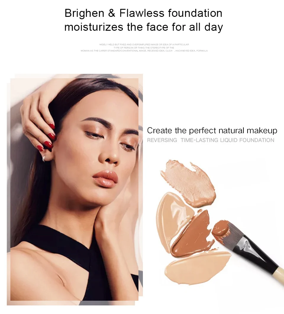 Base de Maquiagem Corretivo à Prova Flor Música Natural Líquido Fundação Creme Suave Fosco Cobertura Completa Rosto Foundation d' Água 15 Fosco Cobertura Completa Base de Maquiagem Líquido