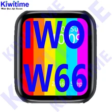 Kiwitime iwo w66 relógio inteligente série 6 para suporte bluetooth chamada freqüência cardíaca ecg pedômetro personalizar relógio rosto smartwatch