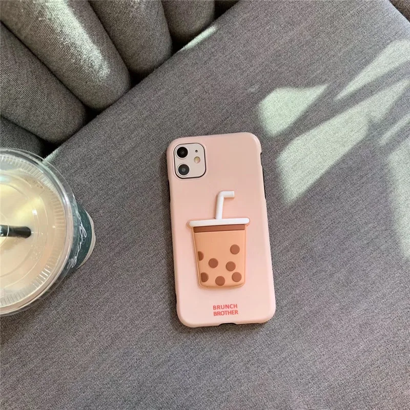 Милый Бо Ба чай пузырь молоко чай дизайн 3D сенсорный телефон чехол для iPhone11 Pro max чехол для iPhone 11Pro XR XS coque 6s 7 8 Plus