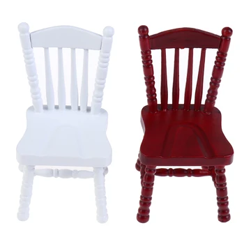 

1Pc 1:12 Dollhouse Miniature Mini Chair Dolls House Decor Wooden Furniture Toys for Baby