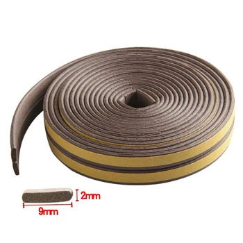 

5M Rubber Window Door Noise Insulation Seal Adhesive Excluder Seal Foam Weather Strip Tape 9*2mm