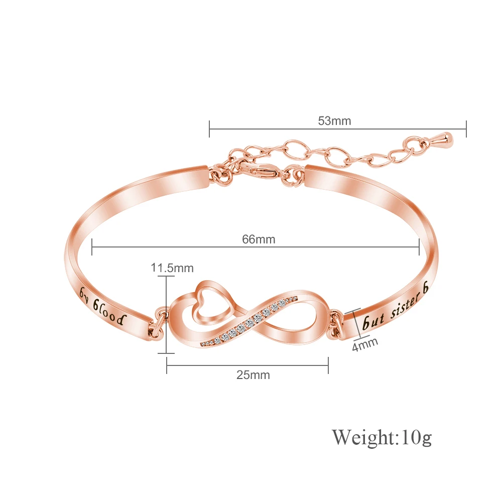 Friendship Bracelet Not Sister by Blood But Sister by Heart Jewelry