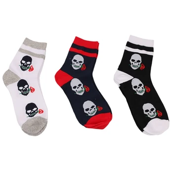 

New 2020 Cotton Socks Harajuku Hip Hop Funny Skull Cool Dress Socks For Male Wedding Christmas Gift