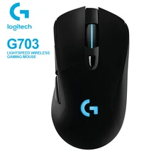 Беспроводная игровая мышь logitech G703 LIGHTSPEED с LIGHTSYNC RGB 12000 dpi для игровой мыши PUBA с поддержкой Windows хромированной ОС Mac OS