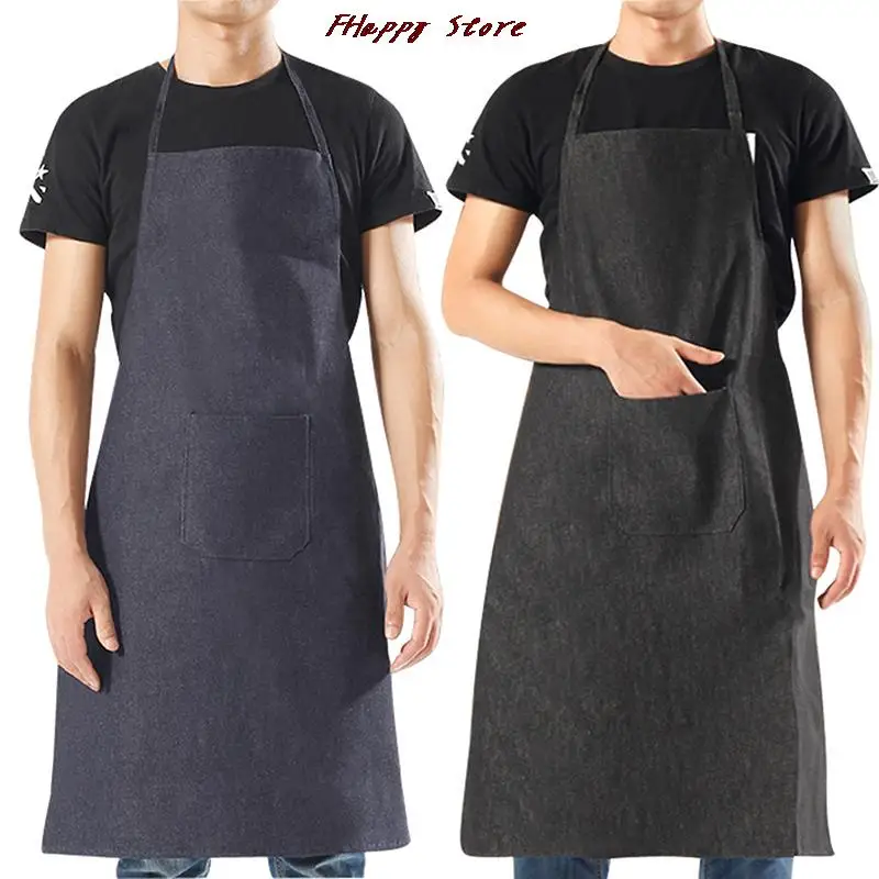 Adults Apron Adjustable Housekeeping Denim Apron With Pocket Cooking