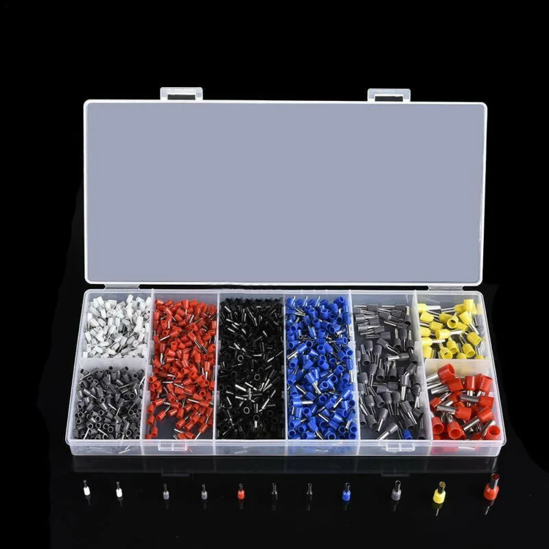 

1200Pcs Assorted Electrical Wire Terminals Set Insulated Crimp Connectors Kit Allows visual inspection, prevents corrosion