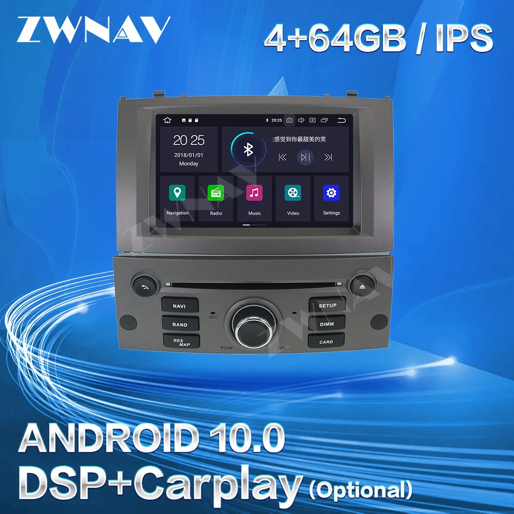 Carplay For Peugeot 407 2004 2005 2006 2007 2008 2009 2010 Android 10 Player GPS Navi Auto Audio Stereo Radio Recorder Head Unit