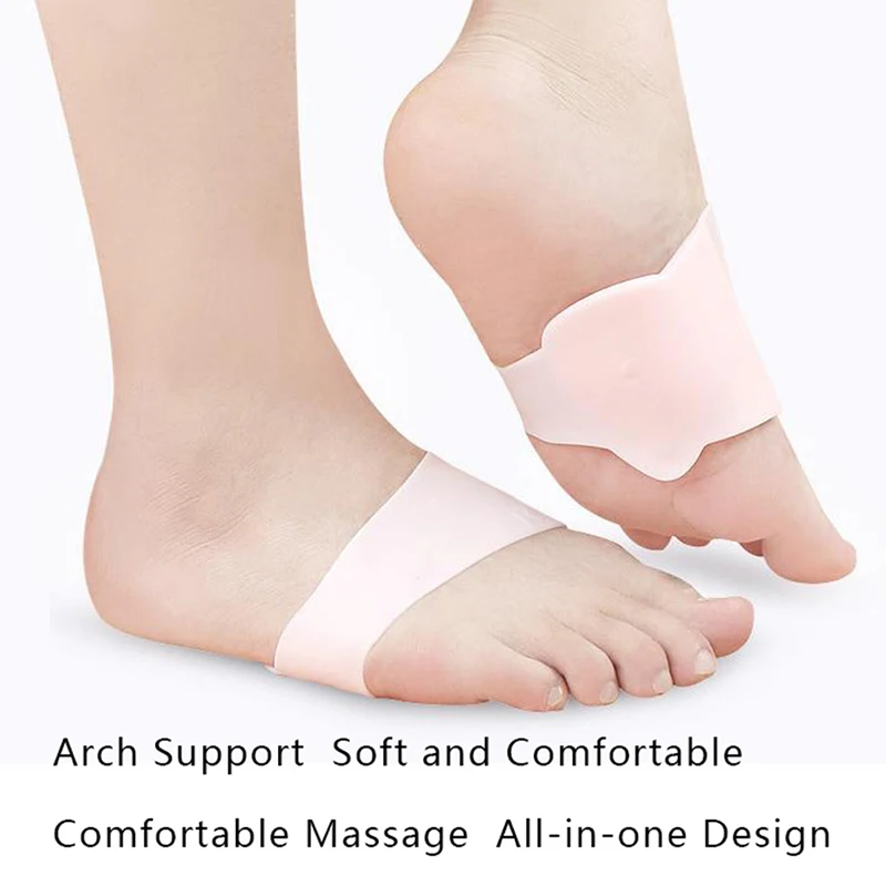 

1 Pair Arch Support Sleeves Plantar Fasciitis Silicone Heel Spurs Foot Care Flat Feet Socks Cushions Pads Orthotic Insoles