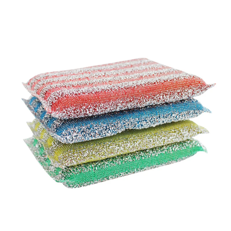 Фото Kitchenware Dishwashing Sponge Fabrics Washcloth Scouring Pad Items Scrubber Gadgets Pots For Kitchen Home Cleaning Supplies №4