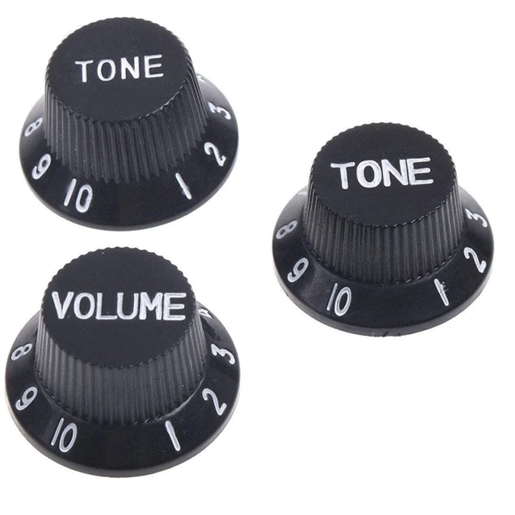 3x Plastic Electric Guitar Speed Control Knobs with Numbers DIY