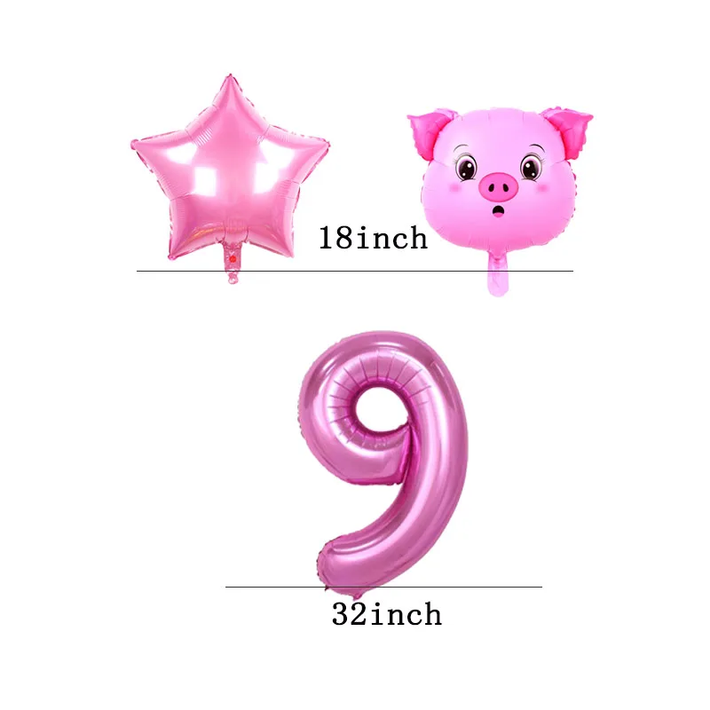 Милые розовые воздушные шары с изображением свинки, Мультяшные животные, свинка, вечерние украшения на день рождения, детские игрушки-сюрприз для душа