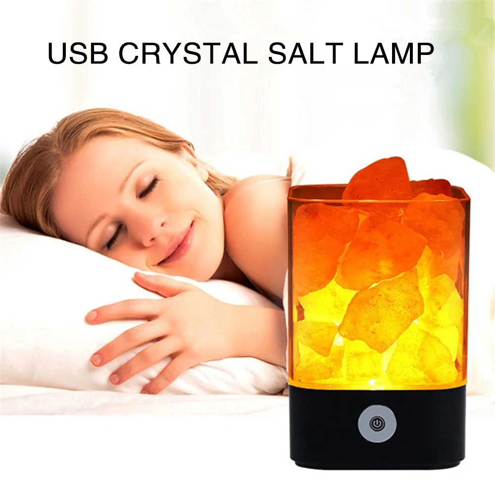 Тонкая Гималайская соляная лампа для гостиной, очищающая воздух, черный/белый Портативный Ночной светильник, для особых случаев, для спальни, зарядка через usb