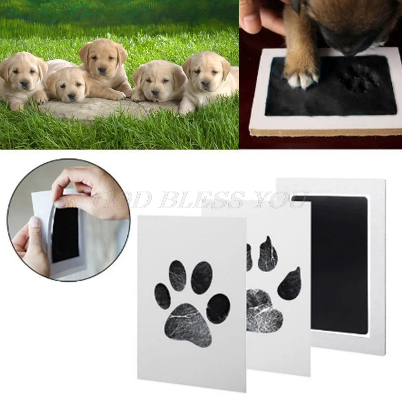 Kits de almohadillas de tinta para huella de perro o gato para bebé, regalos seguros no tóxicos, triangulación de envío