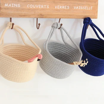

Cotton Rope Hanging Foldable Laundry Basket Toy Sundries Storage Barrel Dirty Clothes Home Organizer