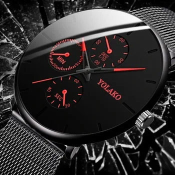 

New Luxury Brand Fashion Luminous Quartz Watches men Casual Slim Mesh Steel Sports Watch Male Relogio Masculino