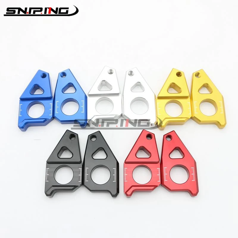 Motorcycle Rear Axle Spindle Chain Tensioner Adjuster Blockers For