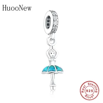 

Ballet 925 Sterling Silver Girl Lampwork Skirt Dance Pendant Fit Original Pandora Charm Bracelet Bead Jewelry Making Berloque