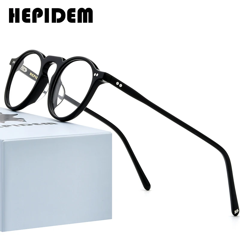 

HEPIDEM Acetate Optical Eyeglasses Frame Women for Small Face 2020 New Retro Vintage Round Glasses Spectacles Eyewear 9130