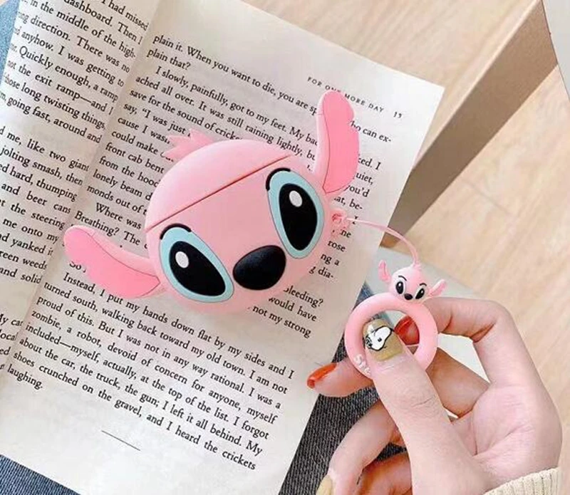 Мягкий силиконовый чехол-гарнитура Alien stitch для AirPods 1/2, чехол для зарядки наушников с крючком