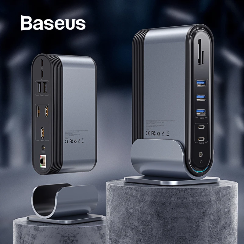 

Baseus 17 Ports USB C HUB Multi USB HUB 3.0 for Macbook Pro Type C HUB Splitter Computer Accessories 3 Screen Different Display