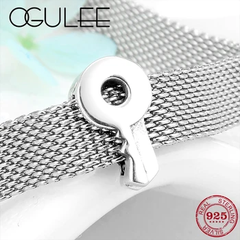 

Creative Soul Key shape 925 Sterling Silver charm Clip Beads fit reflection charm Watch Chain Bracelet Women Fine Jewelry making