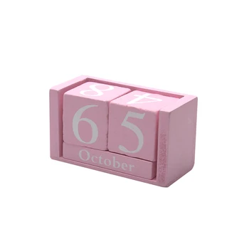 

Wood Block Planner Month Date Display Reusable Wood Calendar DIY Desk Decoration Home Office Decor Desktop Living Room Gifts