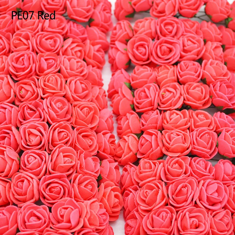 36/72/144 шт. 2 см искусственные розы PE Поролоновый букет цветов для Baby Shower или для вечеринки по случаю дома Свадебные украшения DIY ВЕНОК в форме искусственных цветов - Цвет: PE07