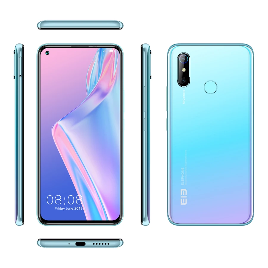 ElEPHONE Bluetooth U3H Android 10 6 53 &quotFHD + 6GB128GB 48MP Восьмиядерный камера 24MP Selfie Helio P70 3500mAh
