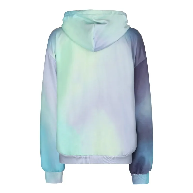 Raisvern Весенняя мода Tie Dye толстовка женская с капюшоном Tie-Dye пуловер с капюшоном Топы повседневные топы больших размеров Прямая поставка