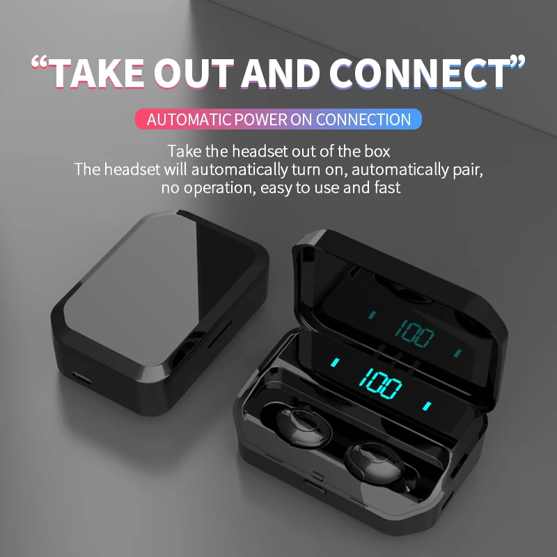 

G12 TWS Wireless Earphone Bluetooth 5.0 Earphones Power Display Touch Control Sport Stereo Cordless Earbuds Headset Charging Box