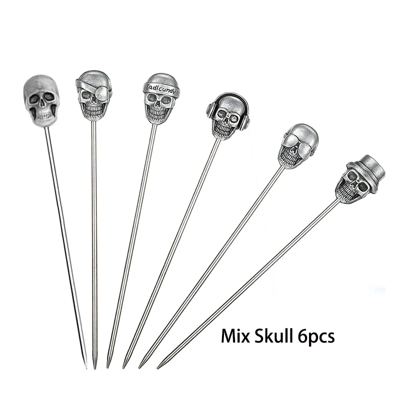 20pcs Stainless Steel Cocktail Sticks Reusable Cocktail Sticks Cocktail Sticks Metal Cocktail Picks Olive Sticks Metal Fruit Sticks Cocktail Picks