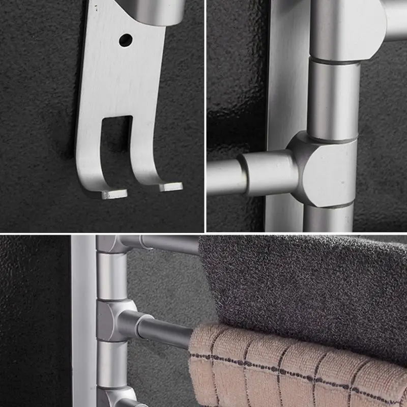 2 руки пространство алюминиевая вешалка для полотенец Полотенце с завязками с крючками вращающийся органайзер для полотенец аксессуары для ванной комнаты