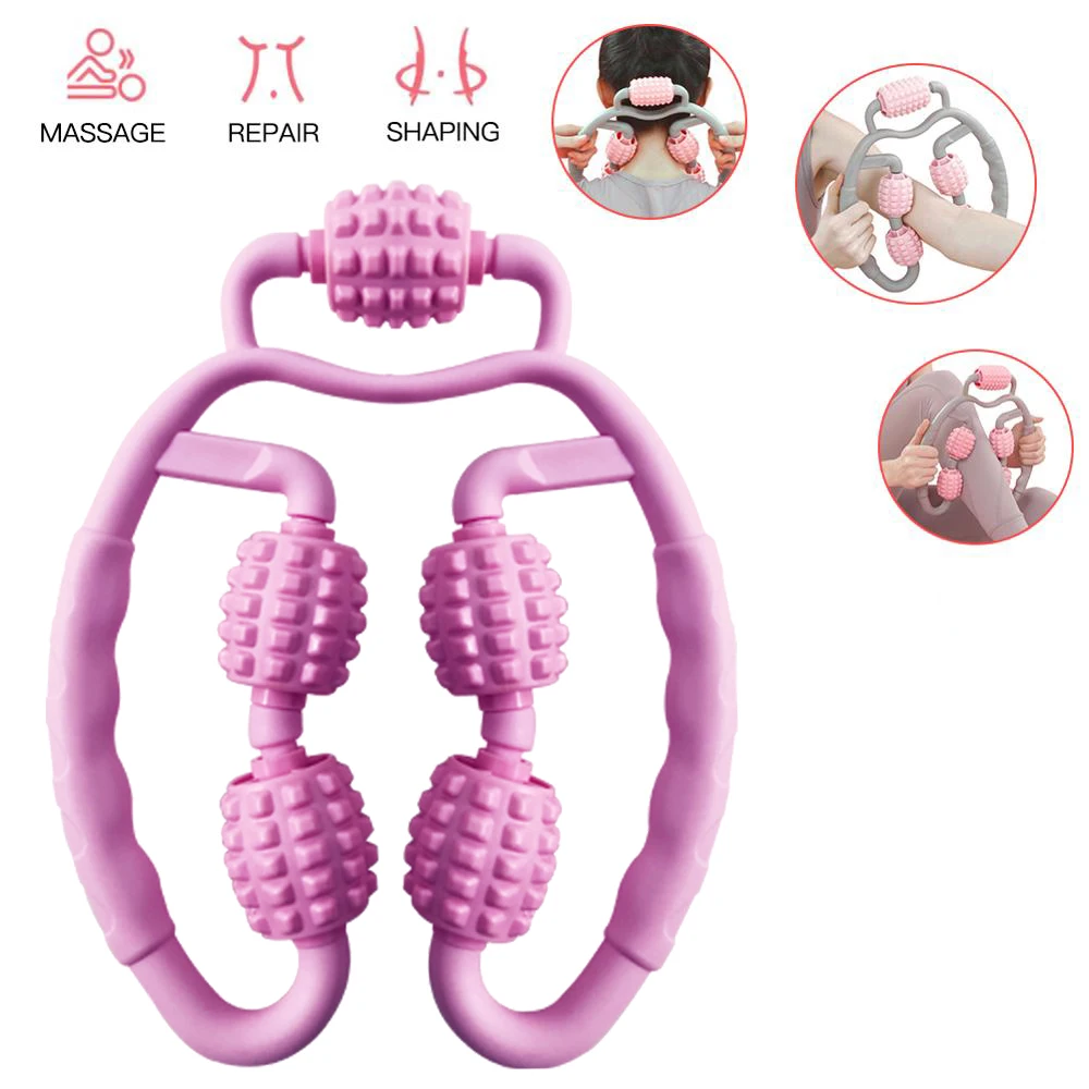 fitness soft silicon hand carry yoga electric vibrating exercise high intensity foam roller peanut kit massager Fitness Foam Shaft Ring Leg Clamp Massager For Fitness Gym Yoga Pilates Sports Relaxation Wheel Calf Massage Roller