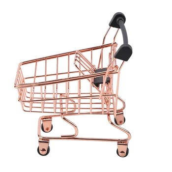

Double-Deck Shopping Cart Makeup Sponge Holder Drying Rack Beauty Powder Puff Display Stand Makeup Organizer (Pink)