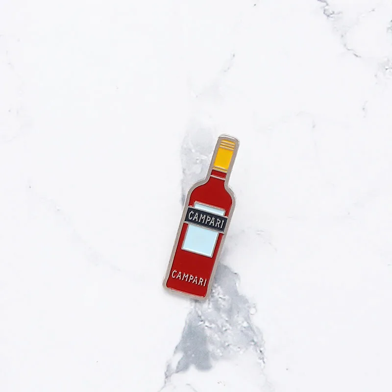 Эмалированные булавки Campari в виде ликера красная мини брошь значок на лацкан из