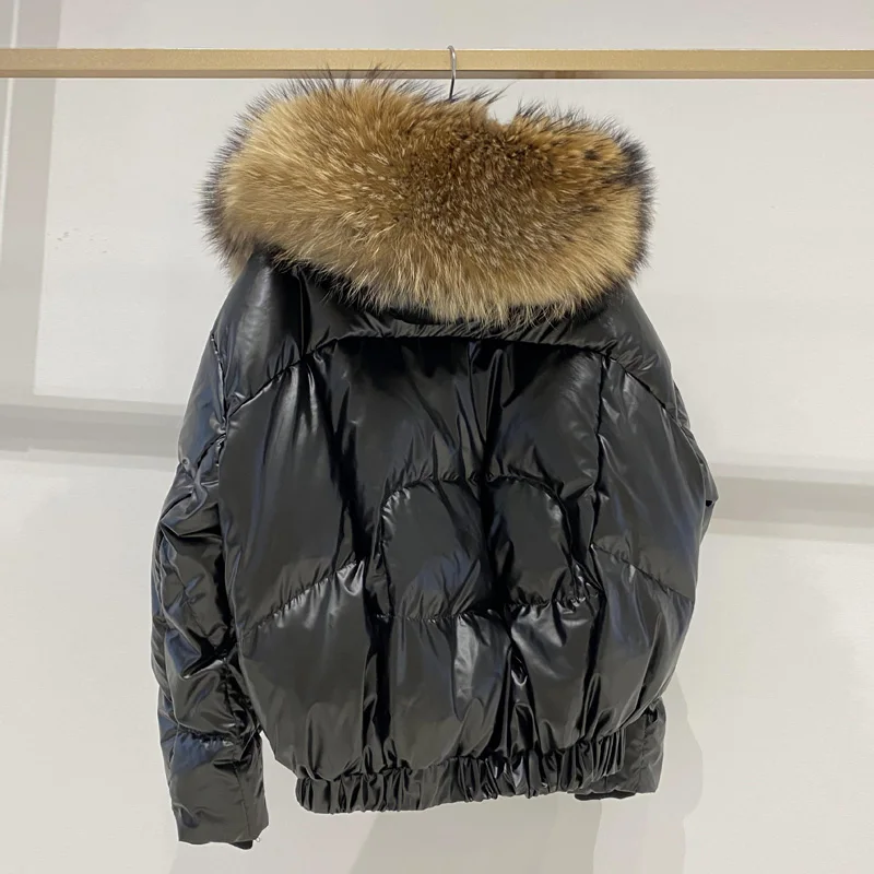 Janveny Real Racoon Fur Hooded 2020 Women's Down