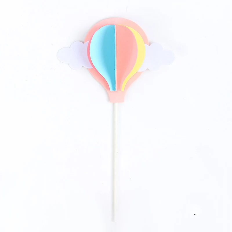 1 шт. облака воздушный шар открытка с украшениями какетоппер счастливая вечеринка на день рождения DIY - Цвет: Pink