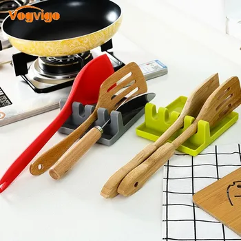 

Kitchen Multifunction Stand Containers Complements Spatula Ladle Shelf Spoon Rest Pot Lid Holder Rack Cover Strainer Pad Tools