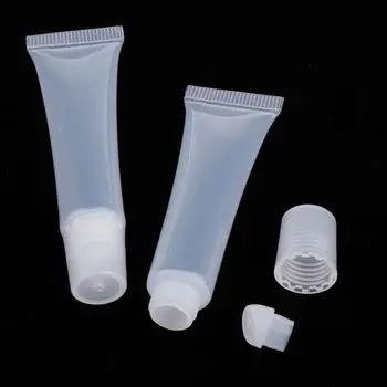 

5Pcs/pack 5ml Cosmetic Lip Gloss Empty Refillable Tubes Plastic Clear Lip Balm Makeup Containers Tools