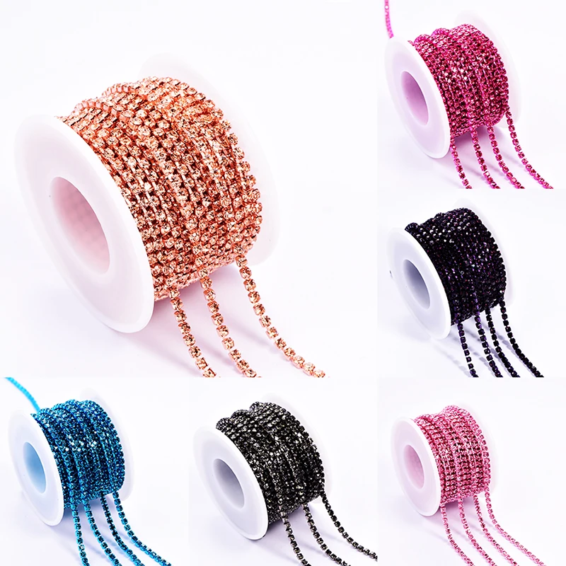 Новый цвет 10 ярдов цепочка со стразами пришивной клей для алмазов на закрытых