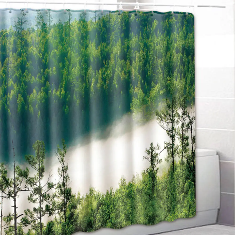 1pc shower curtain 3D Луна декорации душевая шторы с крючками для дома декоративные Водонепроницаемый шторы для ванной или душа Шторы Ванная комната Шторы - Цвет: 1pc shower curtain
